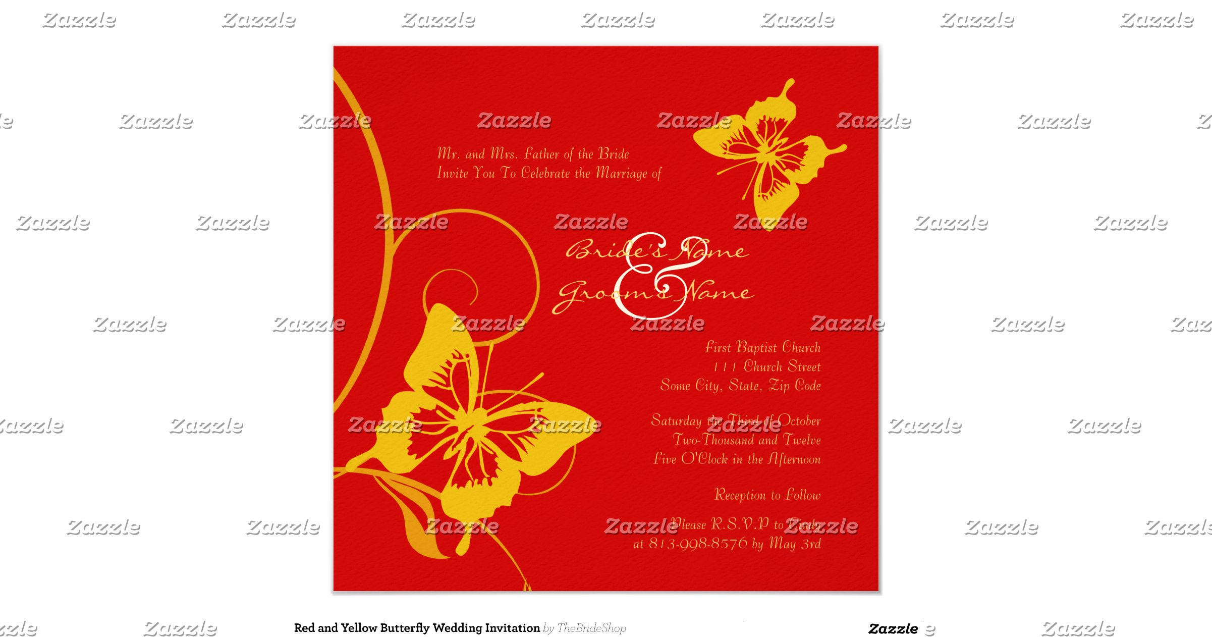 Red And Yellow Wedding Invitations 10