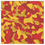 Red and Yellow Camouflage Print Pattern Fabric