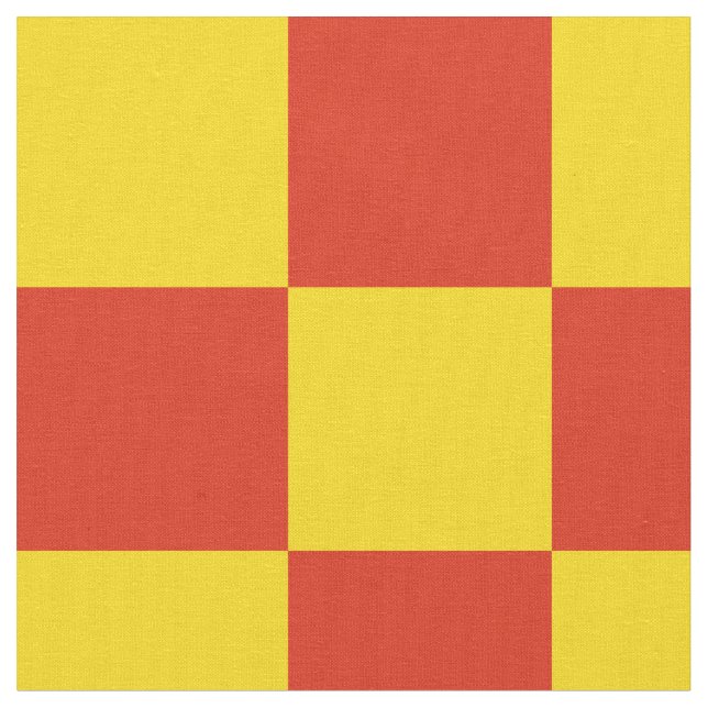 Red and yellow checkerboard pattern fabric (Close Up)