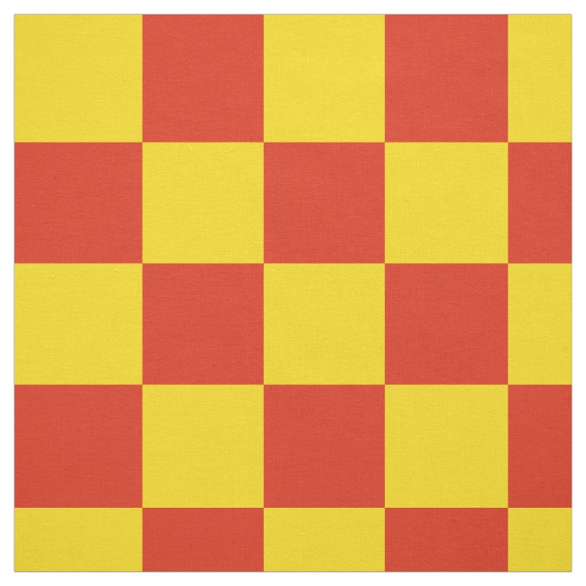 Red and yellow checkerboard pattern fabric (Swatch)
