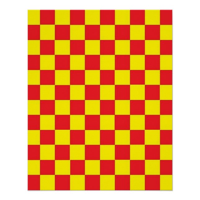 Red and Yellow Checkered CUSTOMIZABLE Poster (Front)