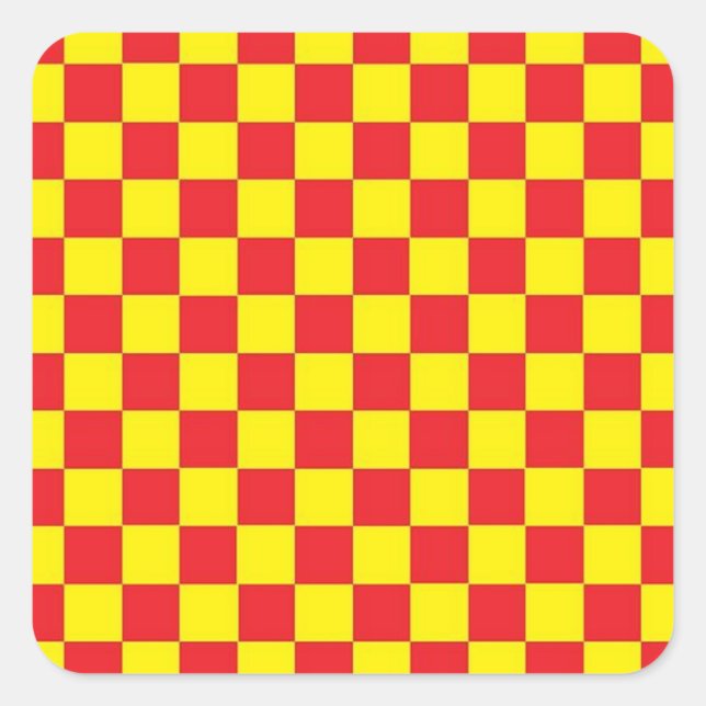 Red and Yellow Checkered CUSTOMIZABLE STICKER (Front)