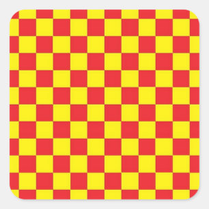 Red and Yellow Checkered CUSTOMIZABLE STICKER