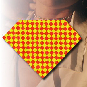 Red and Yellow Checkered Vintage Bandana