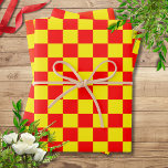 Red and Yellow Checkered Vintage Wrapping Paper Sheets<br><div class="desc">Red and Yellow Checkered Vintage</div>