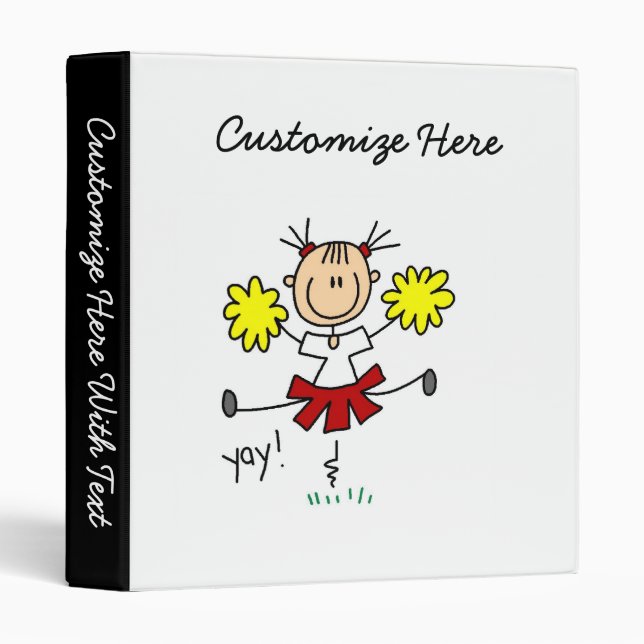 Red and Yellow Cheerleader T-shirts and GIfts Binder (Front/Spine)
