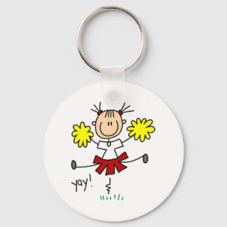 Red and Yellow Cheerleader T-shirts and GIfts Keychain