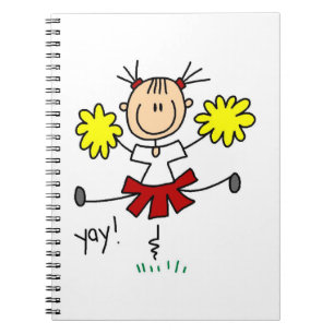 Red and Yellow Cheerleader T-shirts and GIfts Notebook