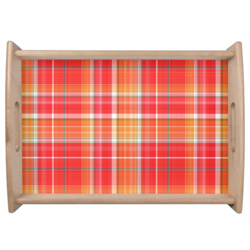 Red and Yellow Cheery Plaid Serving Tray