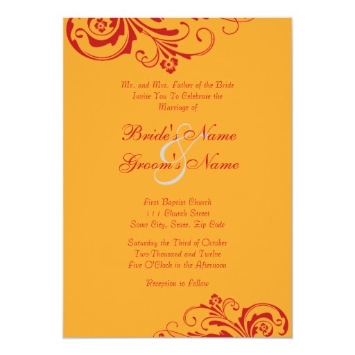 Red And Yellow Wedding Invitations 4