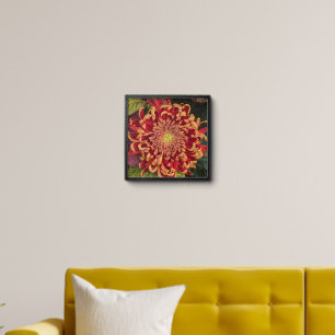 Red and Yellow Chrysanthemum Floral Peel And Stick Photo Tile