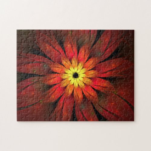 Red and Yellow Chrysanthemum Flower Jigsaw Puzzle