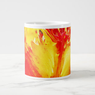 Red And Yellow Close-up Curly Tulip Giant Coffee Mug