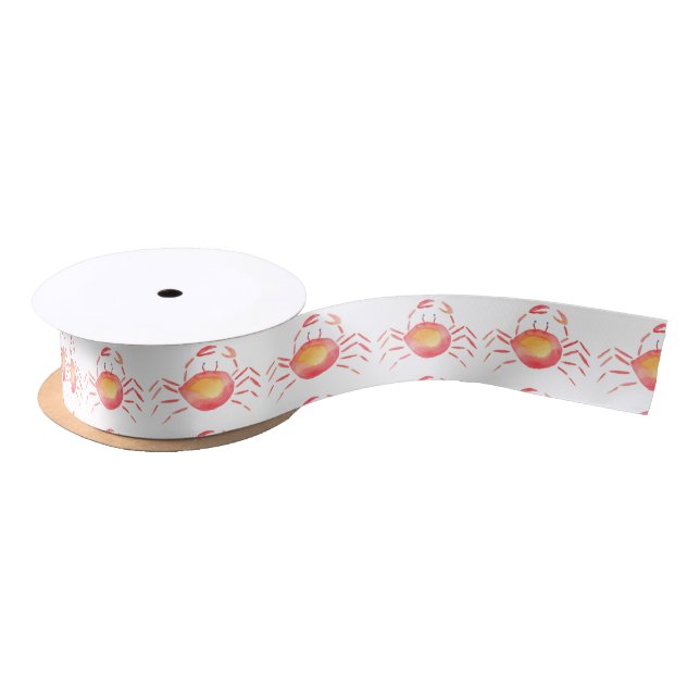 Red and yellow Crab Satin Ribbon (Spool)