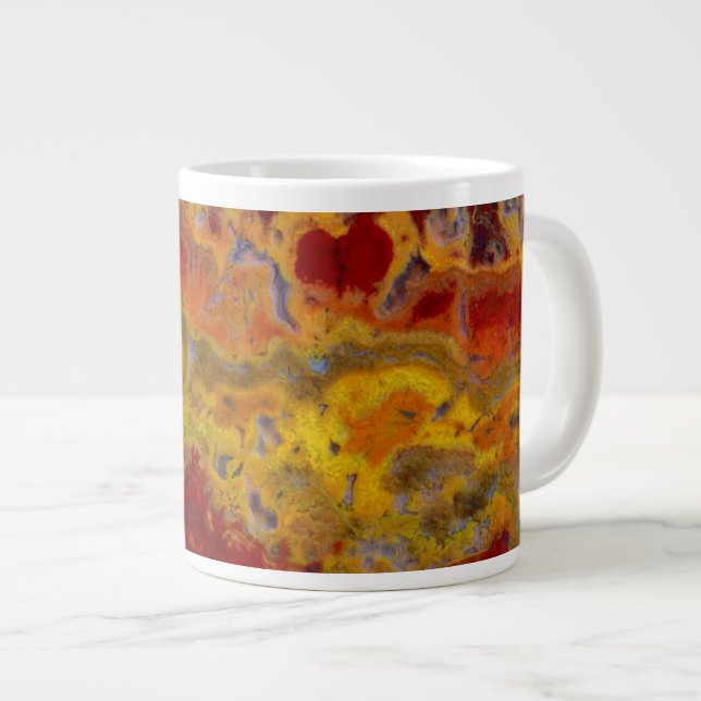 Red and yellow Crayloa Jasper Giant Coffee Mug (Front Right)