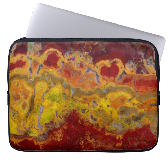 Red and yellow Crayloa Jasper Laptop Sleeve (Front)