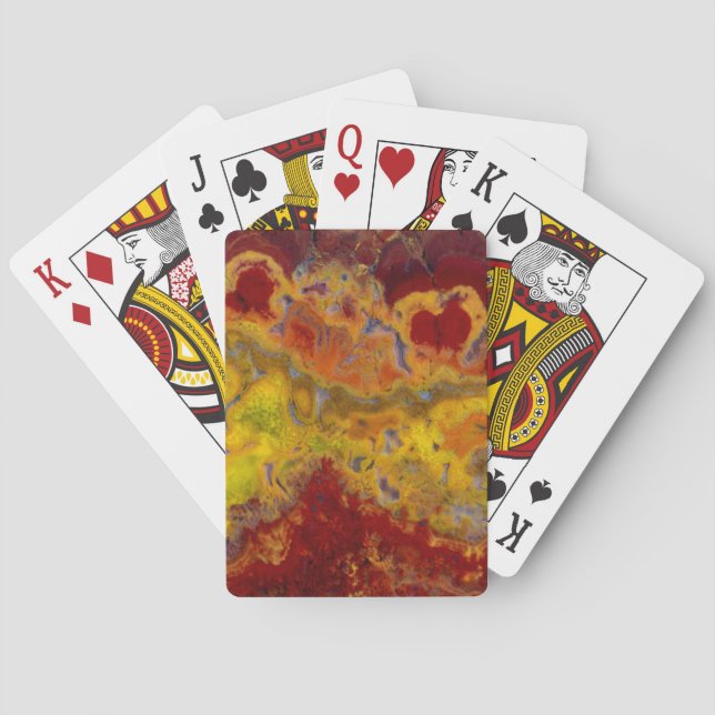 Red and yellow Crayloa Jasper Poker Cards (Back)