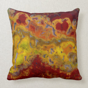 Red and yellow Crayloa Jasper Throw Pillow