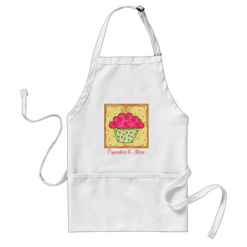 Red and Yellow Cupcake Apron Business Personalized