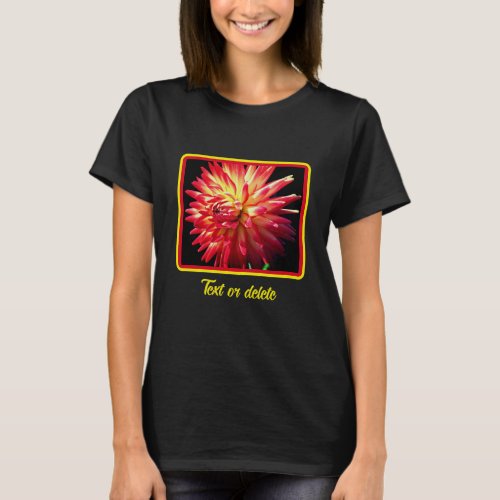 Red And Yellow Dahlia Flower Personalized T_Shirt
