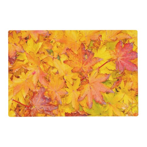Red And Yellow Decorative Maple Leafs Fall Placemat