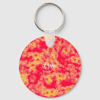Red And Yellow Design - Personalize Keychain by Lynnes_creations at Zazzle