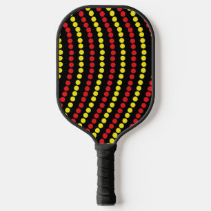 Red and Yellow Dots Cool Pickleball Paddle