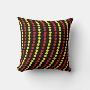 Red and Yellow Dots Cool Throw Pillow
