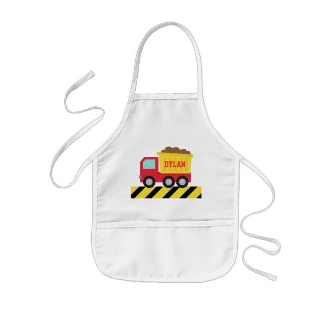 Red and Yellow Dump Truck, For Kids Kids' Apron (Front)
