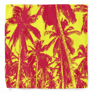 Red and Yellow Effect Palm Trees Design Bandana