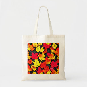 Red and Yellow Fall Leaves Canvas Tote Bag
