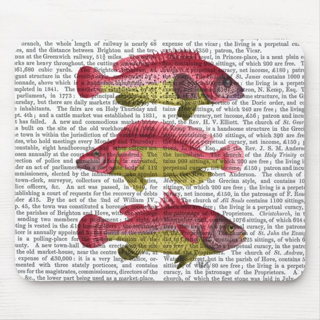 Red and Yellow Fantasy Fish Trio Mouse Pad (Front)