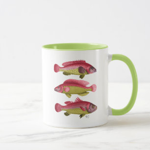 Red and Yellow Fantasy Fish Trio Mug