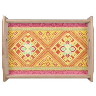 Red and Yellow  Feathers Serving Tray