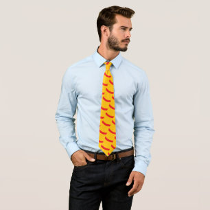 Red and yellow Fish scales Neck Tie