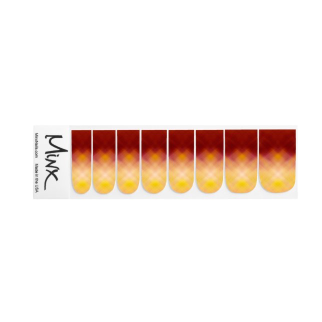 Red and Yellow Flame Gradient Nail Decal Wraps  (Left Hand)