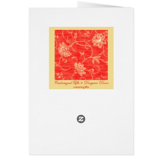 Red and Yellow Flower Flourish Design (Back)
