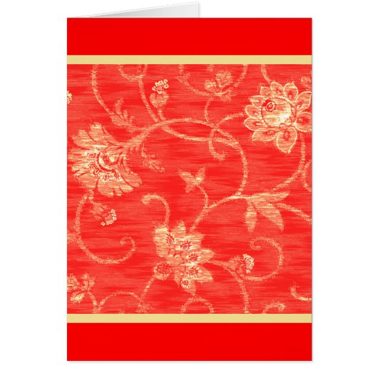 Red and Yellow Flower Flourish Design Cards (Front)