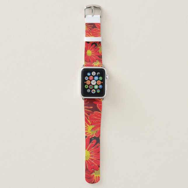 Red and Yellow Flowers 1 Apple Watch Band (Front)