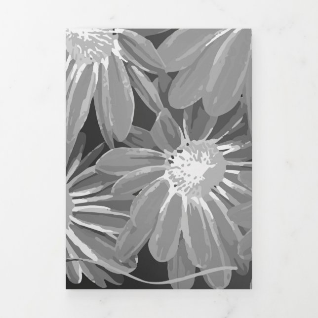 Red and Yellow Flowers 2 Tri-Fold Holiday Card (Cover)