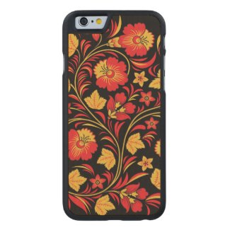 Red and Yellow Flowers Ornament Carved® Maple iPhone 6 Case