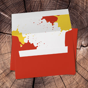 Red and Yellow Fun Return Address Custom Envelope