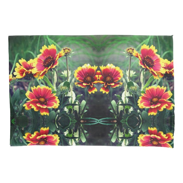 Red And Yellow Gaillardia Daisy Blanket Flower  Pillow Case (Front)