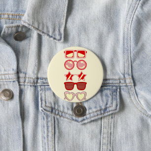 red and yellow glasses game day button