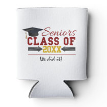 Red and Yellow Graduation Gear Can Cooler