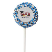 Red and Yellow Graduation Gear Chocolate Covered Oreo Pop