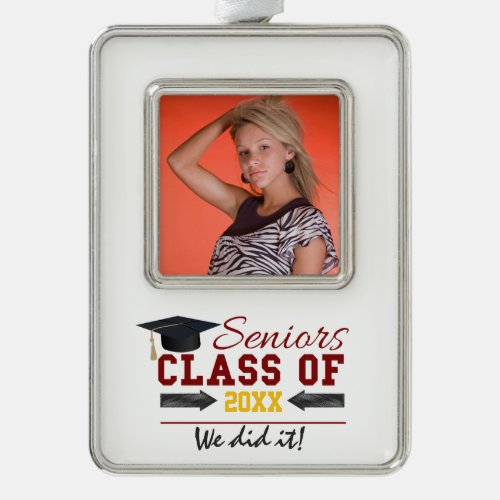 Red and Yellow Graduation Gear Christmas Ornament