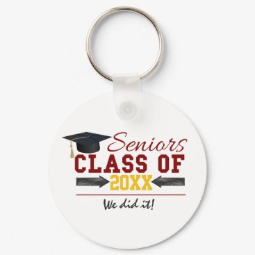 Red and Yellow Graduation Gear Keychain