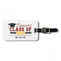 Red and Yellow Graduation Gear Luggage Tag