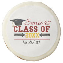 Red and Yellow Graduation Gear Sugar Cookie